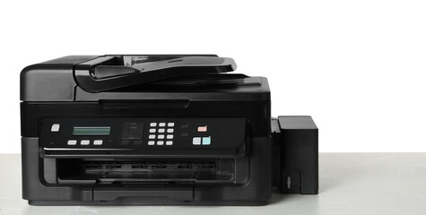 New modern multifunction printer on light table