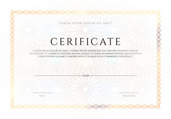Winner luxury certificate template design, blank diploma - obrazy, fototapety, plakaty