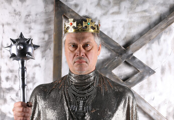 portrait of an ancient king in armor