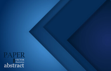 Blue triangle vector background geometric overlap layer on black space for text and background design