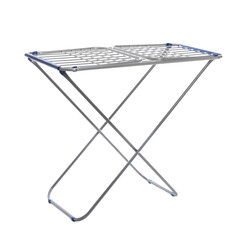 Folded clothes drying rack isolated on white