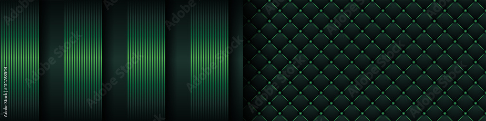 Wall mural luxury dark green background with backdrop overlap layer . deep emerald pattern with vintage leather