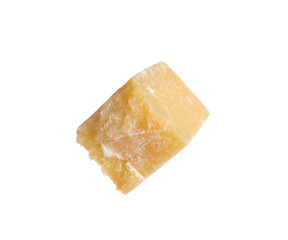 Piece of delicious parmesan cheese isolated on white