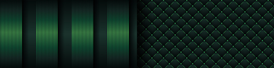 Luxury dark green background with backdrop overlap layer . Deep emerald pattern with vintage leather texture premium royal party