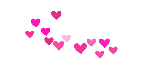 Heart confetti falling beautifully chaotically.