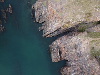 drone view sea and rocks, no edit.