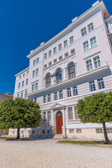 Pink building of the university of Zadar in Croatia