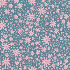 Floral pattern. Pretty flowers on white background. Printing with small pink flowers. Ditsy print. Seamless texture. Cute flower patterns. elegant template for fashionable printers