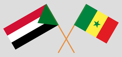 Crossed flags of the Sudan and Senegal