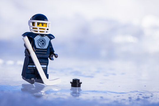 Lippstadt - Deutschland 17. Februar 2021 Lego Eishockey Spieler