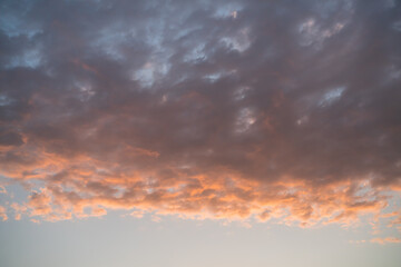 Fototapeta na wymiar Sunset purple clouds and sky