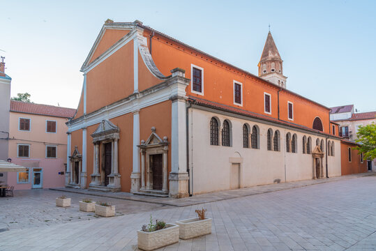 Night view of Saint Simeon church in Zadar, Croatia