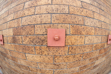 Close Up Brick Building seismic Retrofit extra wide angle