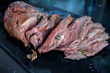 Sliced Rare Tritip Steak