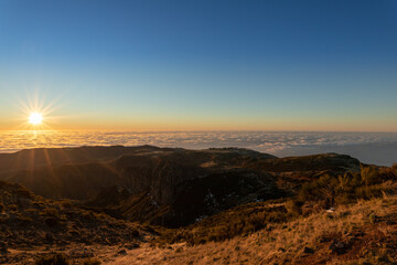 sunset over the mountains