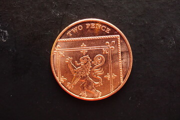 Macro closeup of  coins.