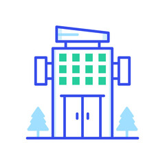 Fototapeta premium Skyscraper Vector color line icon style illustration. 