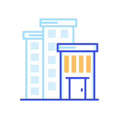 Institution Vector color line icon style illustration. 