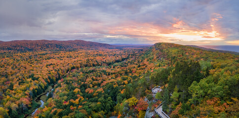 Awesome autumn sunset over Lake Superior from the Lake of the Clouds overlook -  Michigan Porcupine...