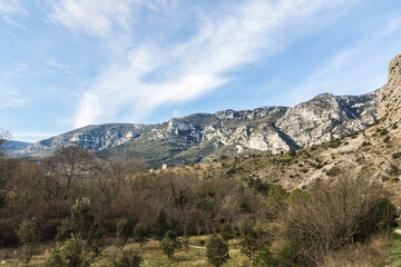 Fototapeta na wymiar Montagnes de la vallée de la Buèges (Occitanie, France)