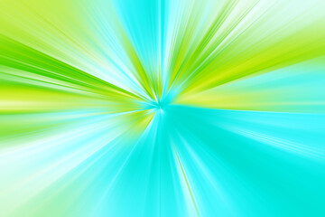 Obraz premium Abstract radial zoom blur surface in turquoise and light green tones. Abstract bicolor background with radial, diverging, converging lines. 
