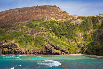 Obraz premium Hanauma Bay Nature Preserve, first marine park in Hawaii, Oahu, Hawaii, USA