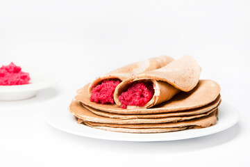 typical food for Maslenitsa, Masnitsya or Maslenica