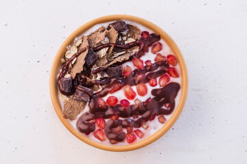 Pomeganate with natural yogurt