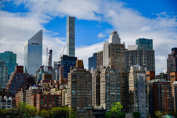 Manhattan NYC skyline with a perfect light