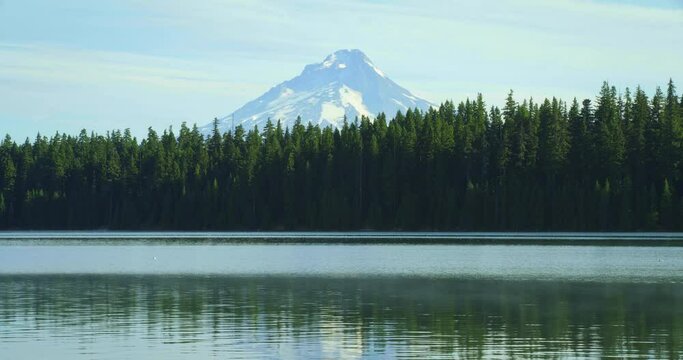 Wide, Mt. Hood Over Timothy Lake In Oregon