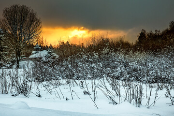 sunrise in winter