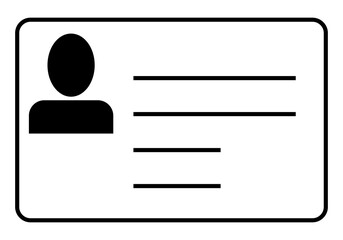 Icono de documento de identidad sobre fondo blanco