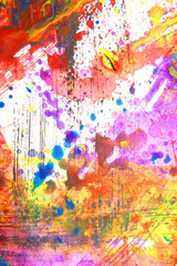 Obraz premium Vibrant Abstract Watercolour and Acrylic Painting Like Marble
