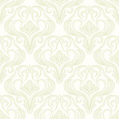 Baroque wallpaper. Seamless vector background ornate art deco decorative leaves. Damascus