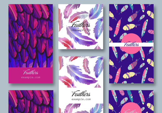 Feathers Social Media Post Pattern Backgrounds