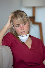 A nurse working hard at the hospital