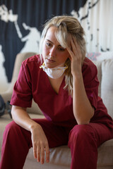 A nurse working hard at the hospital