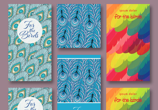 Feathers Social Media Post Pattern Backgrounds