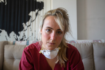 A nurse working hard at the hospital