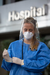 A nurse working hard at the hospital