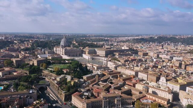 Flying over the Vatican in Rome, Italy