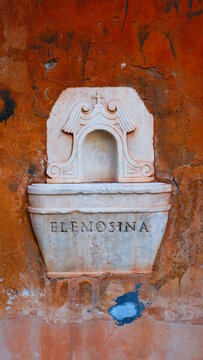 A typical fountain named "nasone" of Rome on the aventino