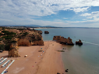 aeria view Algarve beach Portugal