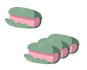 柏餅　赤　線無し