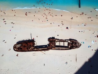 aeria view shipwreck beach Navagio