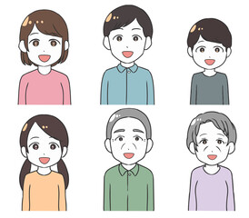 家族　笑顔　上半身