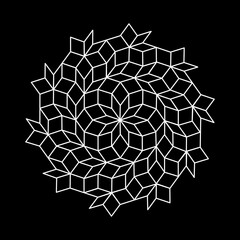 pattern parquet and penrose mosaics. black and white