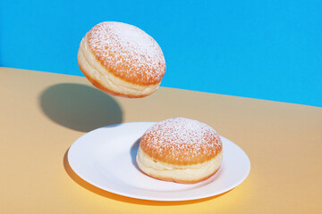 Donut flying in mid air