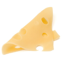  one Cheese slice isolated on white background