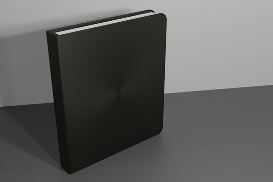 3D Rendering Blank Black Book Cover Background For Mock Up